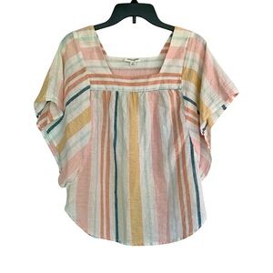 BeachLunchLounge Zoey Boho Striped Pullover Top Sz Small